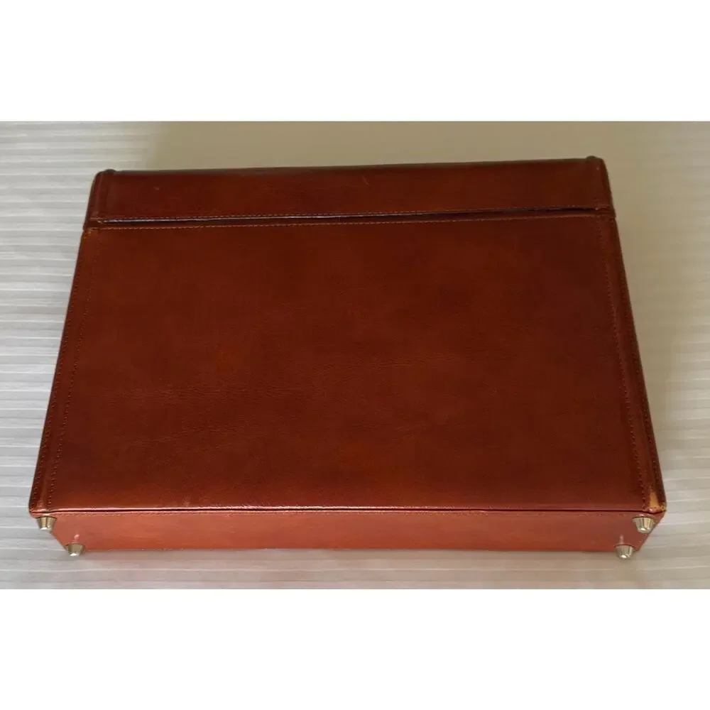 Pratesi by Jennifer Tattanelli Italy Men's Brief Case Genuine Leather Brown A+